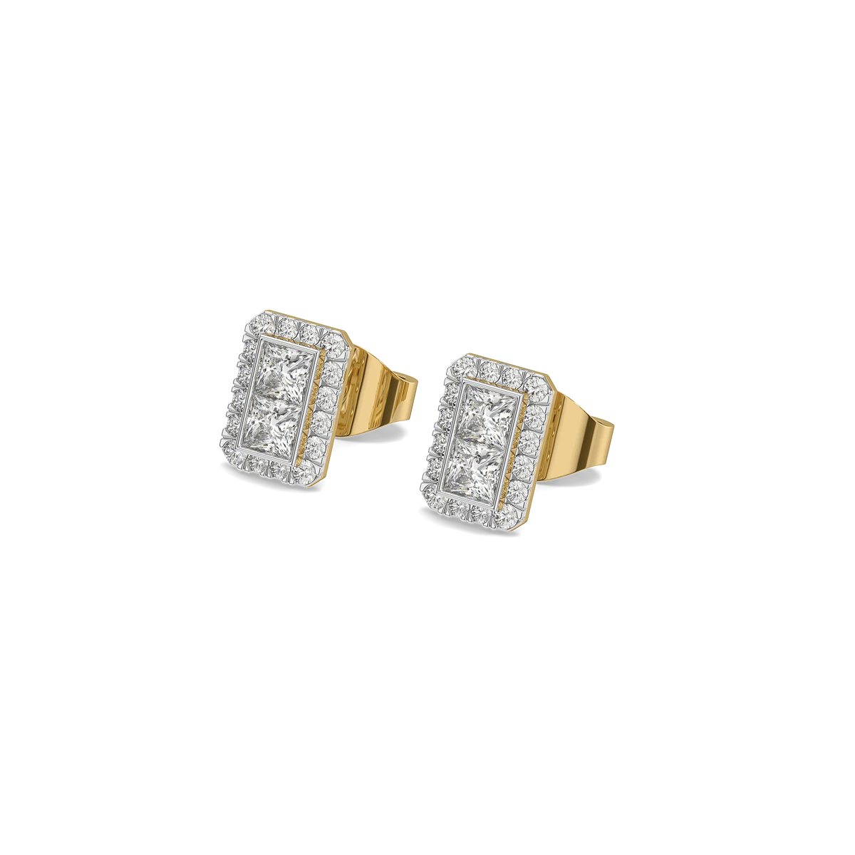 Linea Deco Studs – 0.6 ct lab grown diamond earrings in 14K yellow gold