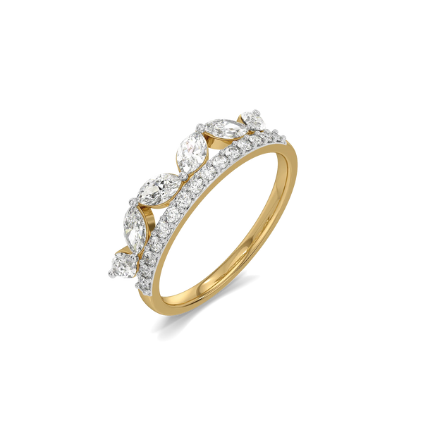 Linea Crown Band Ring – 0.78 ct Lab-Grown Diamond, 14K Gold