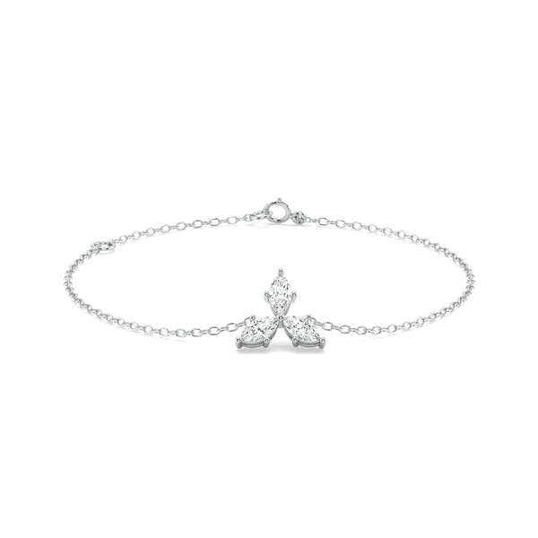 Flora Trio Leaf Bracelet – 0.58 ct Lab-Grown Diamond, 14K Gold