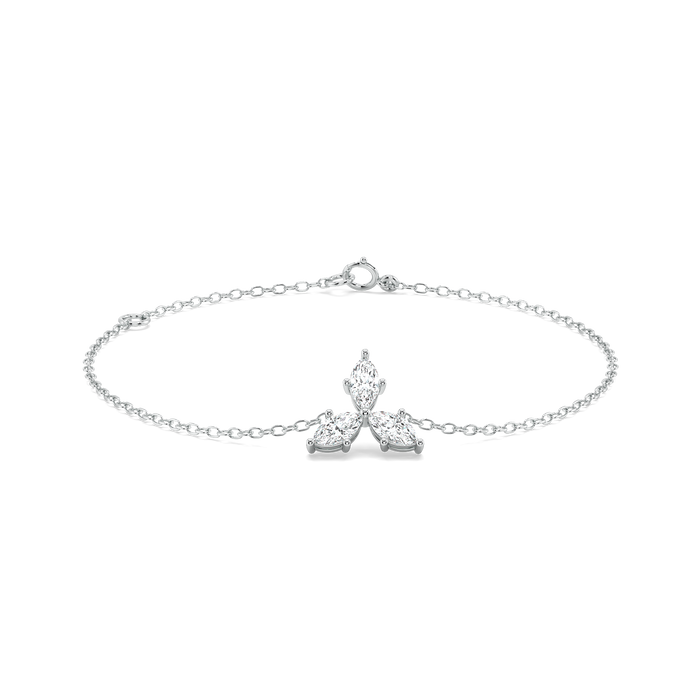 Flora Trio Leaf Bracelet – 0.58 ct Lab-Grown Diamond, 14K Gold