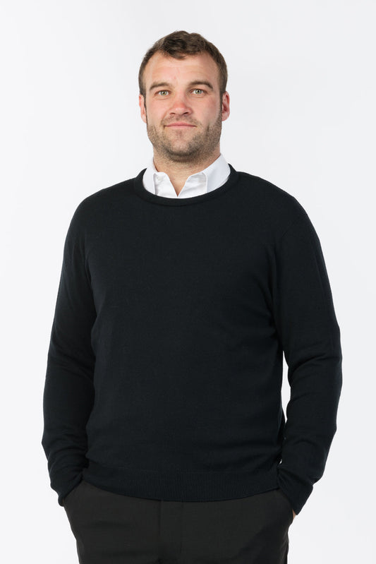 Lightweight cotton-merino crewneck jersey - Klothing NZ