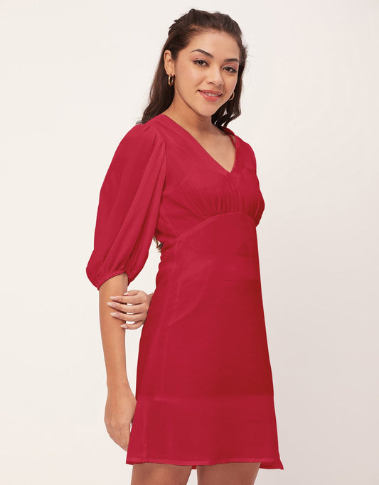 Color Shift Dress, V-Neck