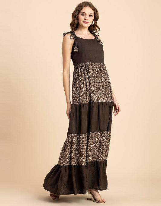 Printed Tiered Maxi Dress, Vacation
