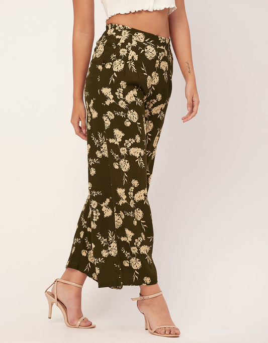 Printed Palazzo Pants, Elastic Waist