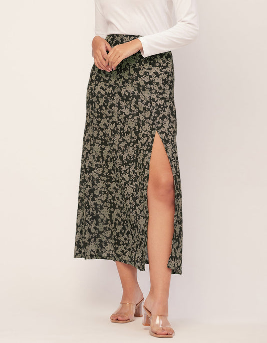 A-Line Skirt, Slit, Midi