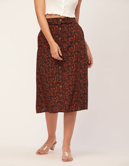 A-Line Skirt, Buttoned Midi