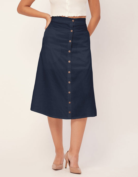 A-Line Skirt, Buttoned Midi