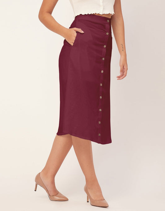 A-Line Skirt, Buttoned Midi