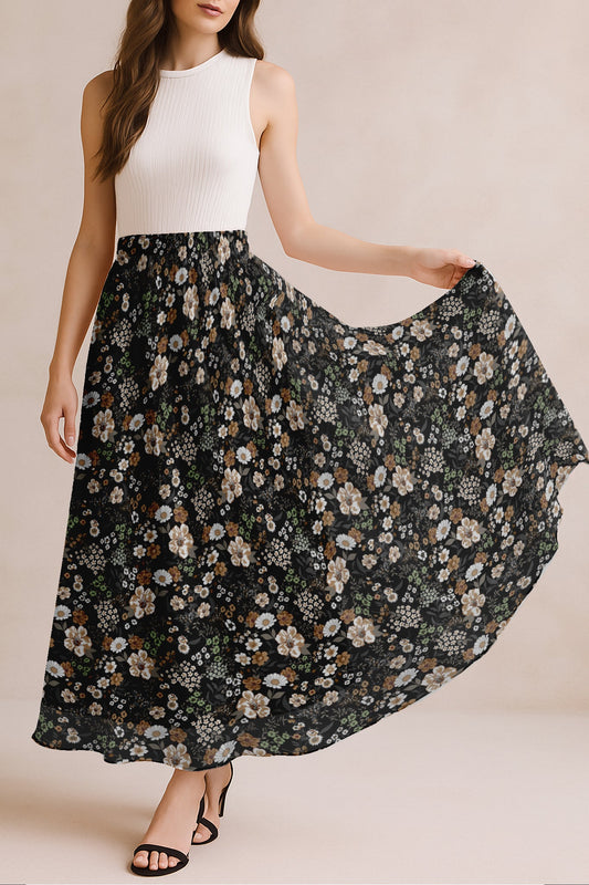 Women's Chiffon Maxi Skirt with Lining - 40" Long