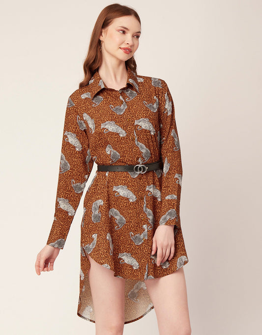 Long Collared Hem Dress