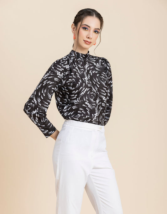 Ban Collar Long Cuff Top