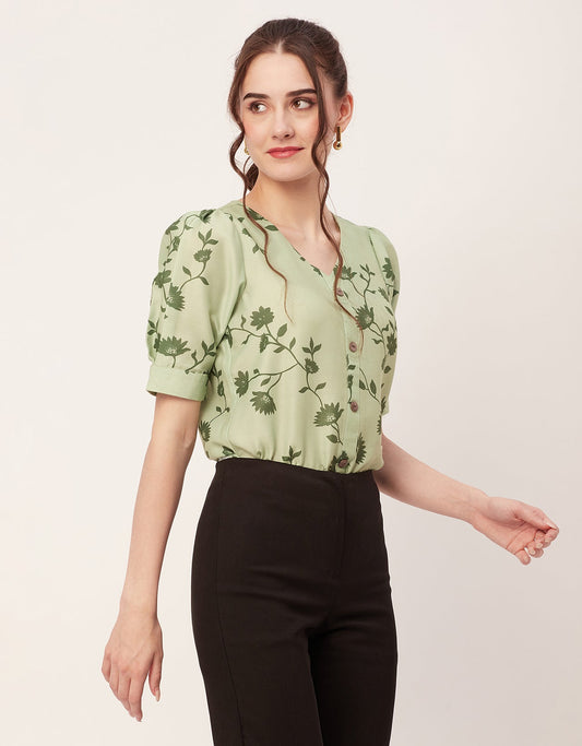 Printed Short Sleeve Top