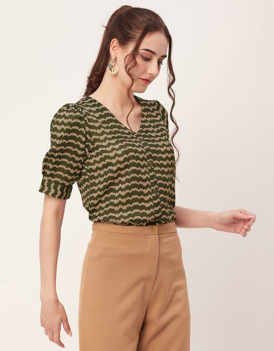 Printed Short Sleeve Top