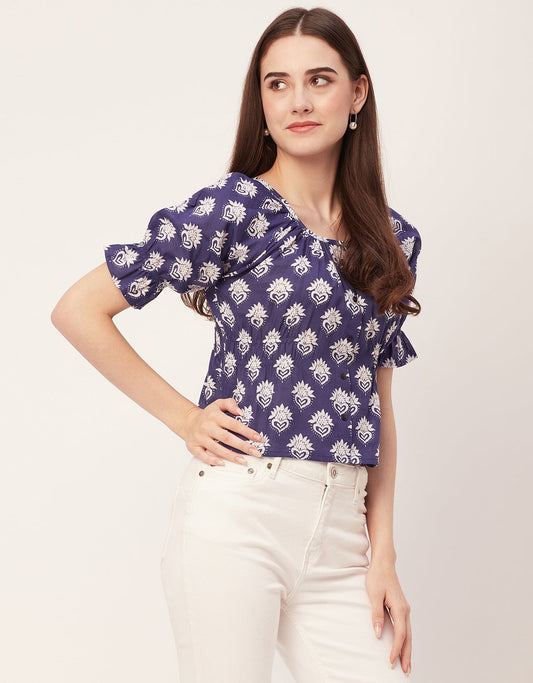 Cinched Waist Retro Top