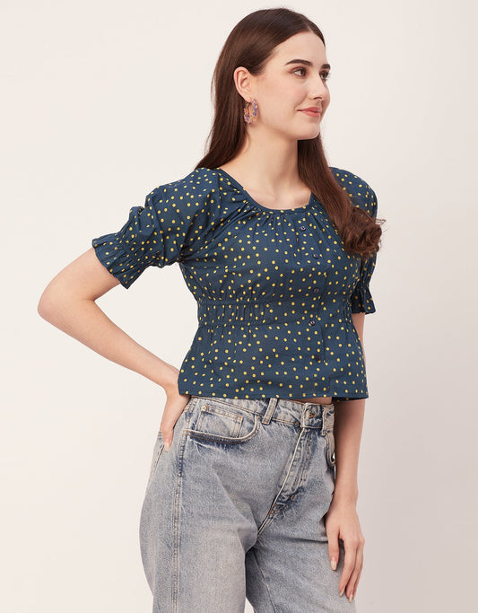 Cinched Waist Retro Top
