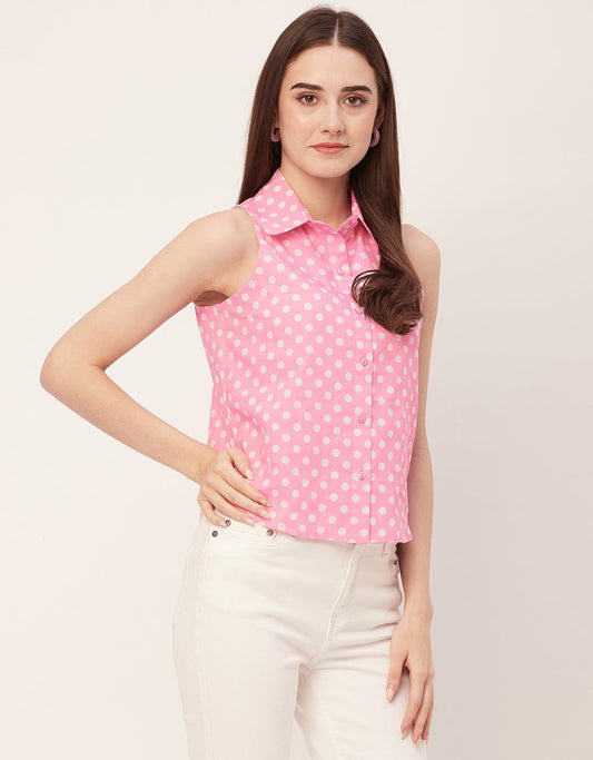 Sleeveless Cotton Shirt