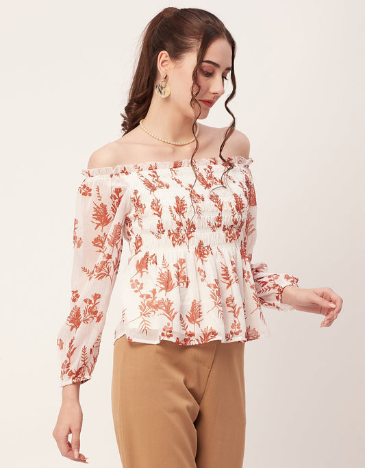 Off-Shoulder Smocked Top