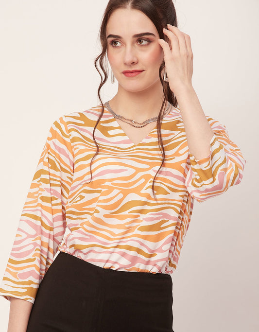 V-Neck Quarter Sleeve Top