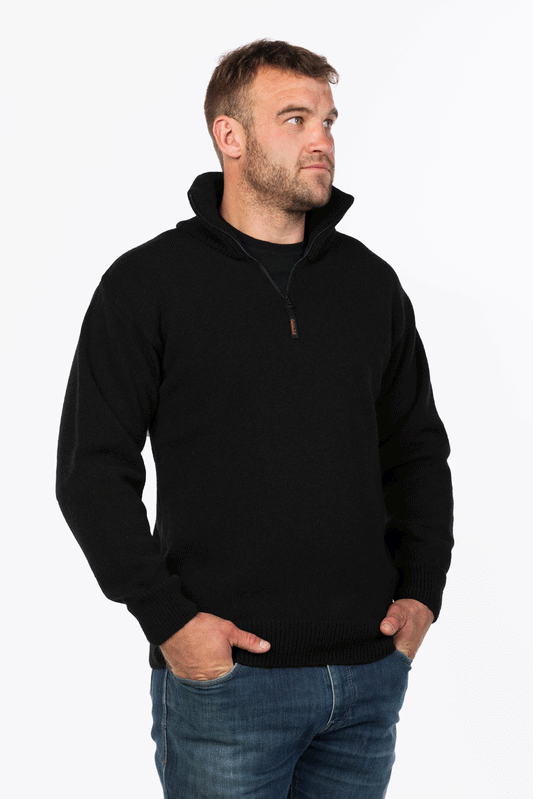 North Wester 100% NZ wool half-zip jersey - Klothing NZ
