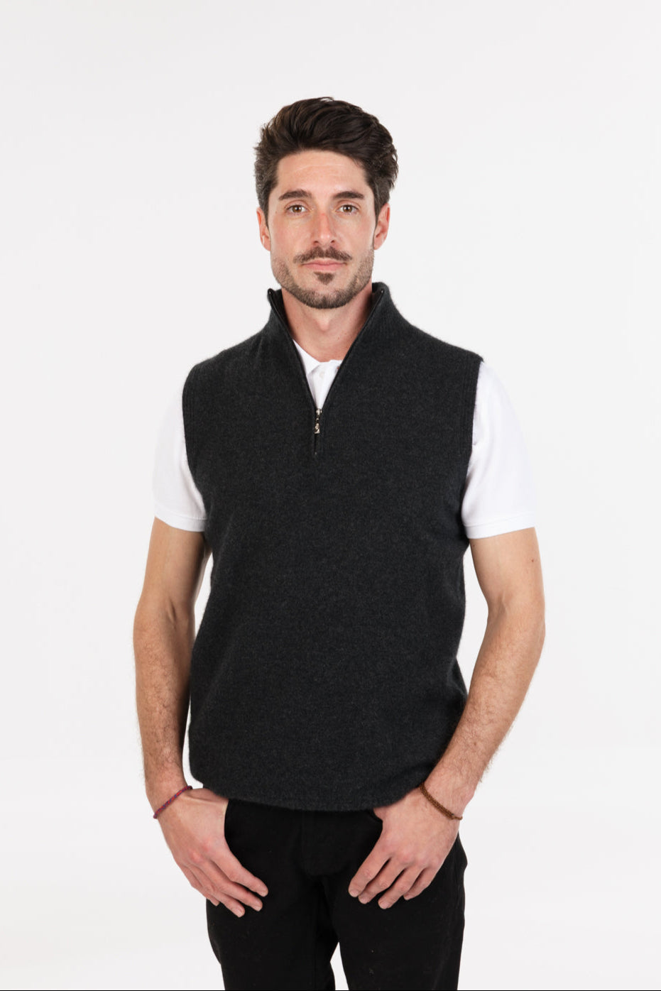 Possum Merino Half-Zip Vest | Klothing NZ – KlōT͟HiNG