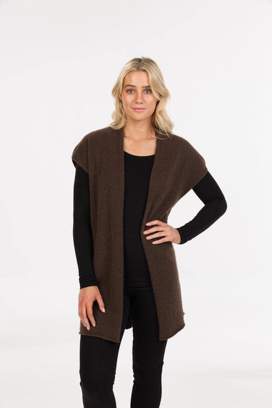 Women's possum-merino longline vest - Klothing NZ