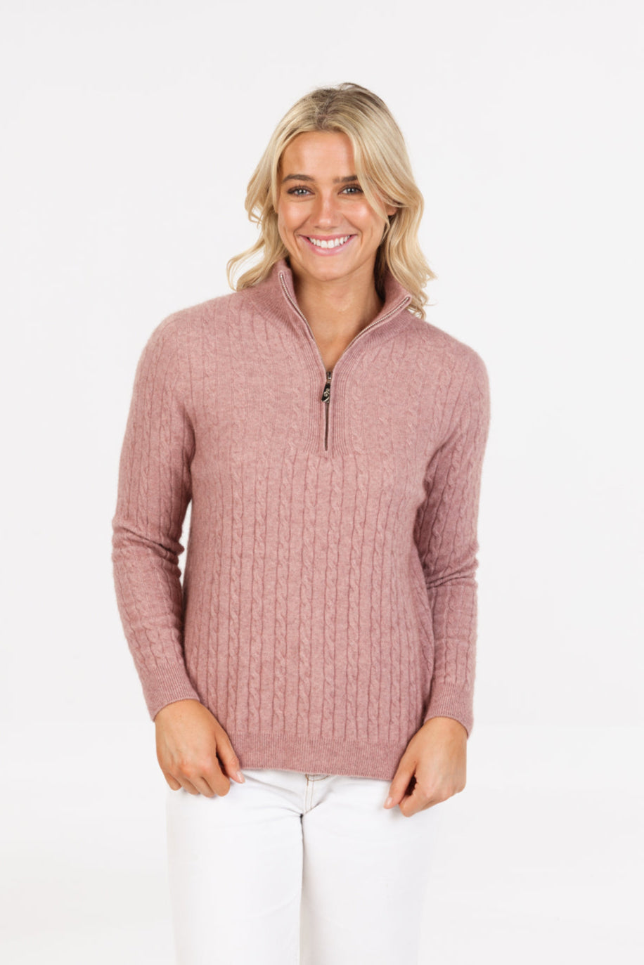 Cable Half Zip Sweater