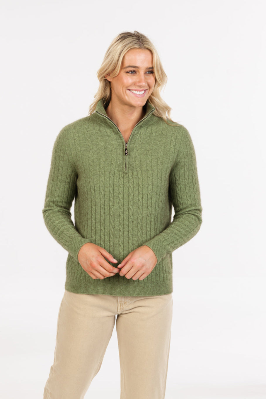 Cable Half Zip Sweater