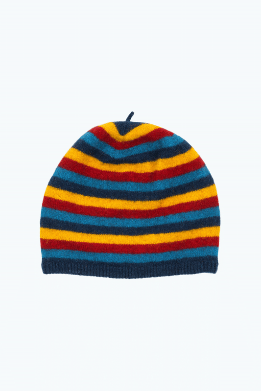 Kids' possum-merino striped beanie - Klothing NZ