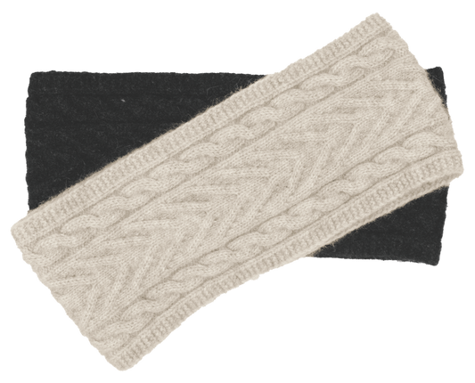 Possum-merino cable-knit headband - Klothing NZ