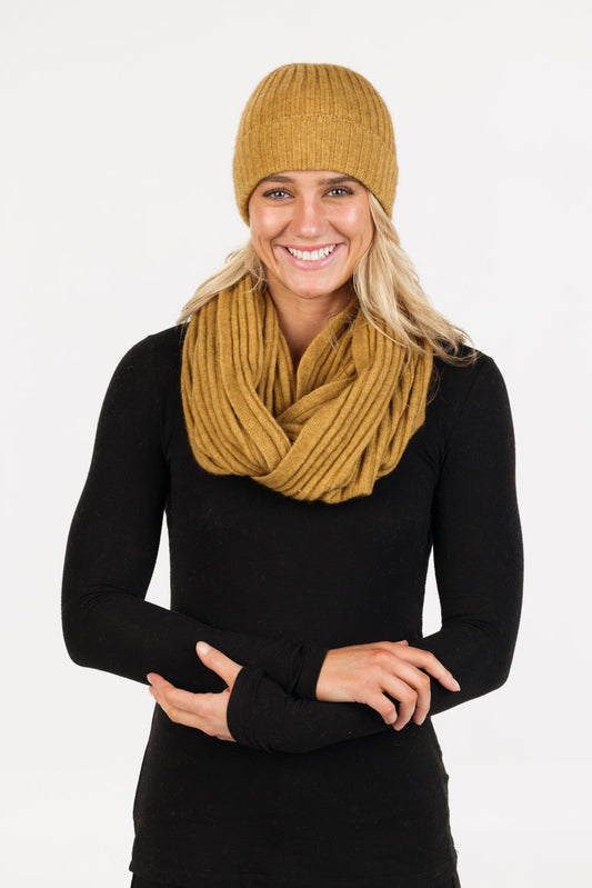 Possum-merino ribbed loop scarf - Klothing NZ