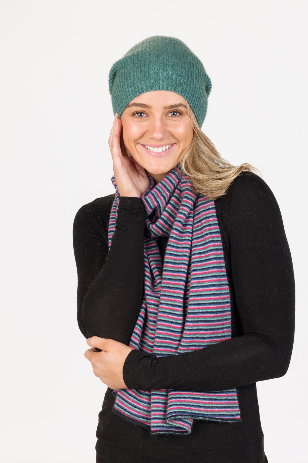 Possum-merino six-colour gradient scarf - Klothing NZ