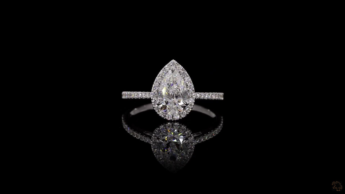 Pear Lab-Grown Diamond Halo Ring — 1.91ct