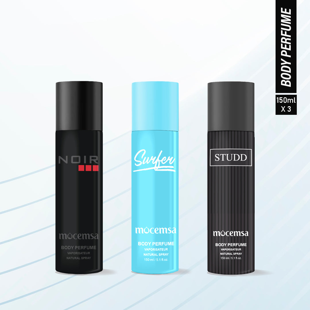 Body Perfume Gift Pack (Noir, Surfer, Studd)