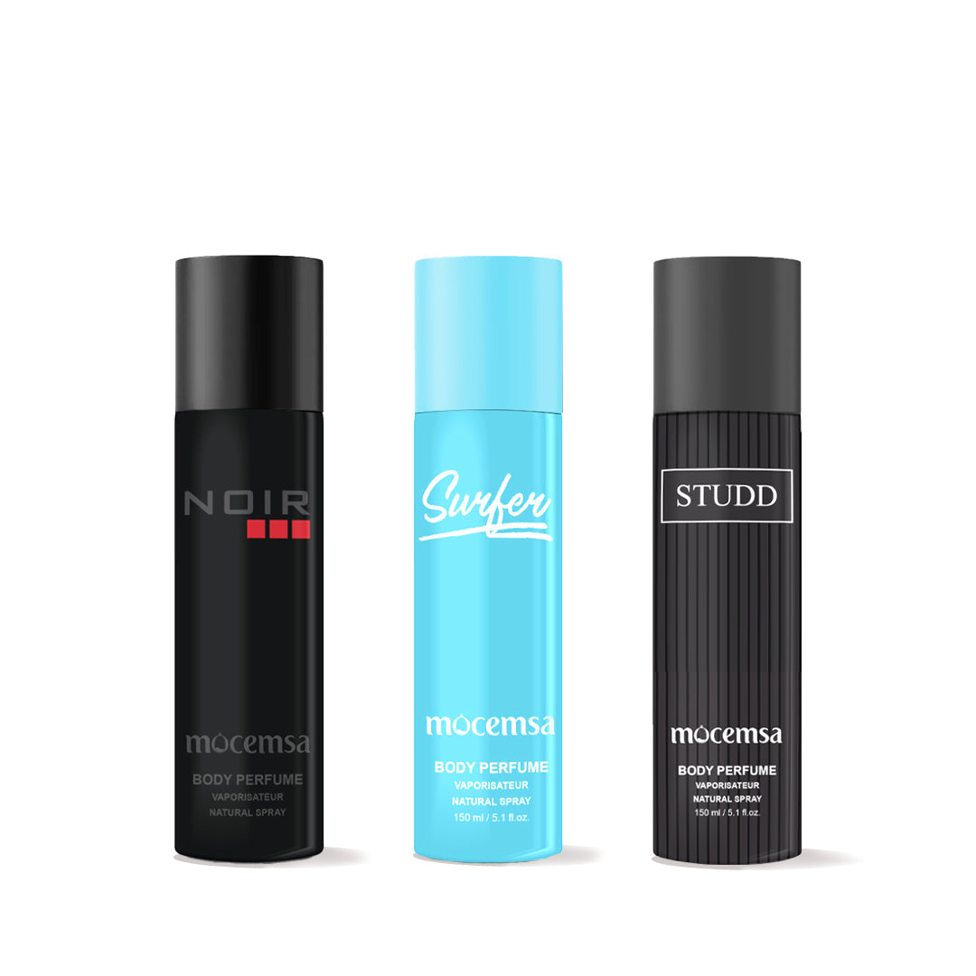 Body Perfume Gift Pack (Noir, Surfer, Studd)