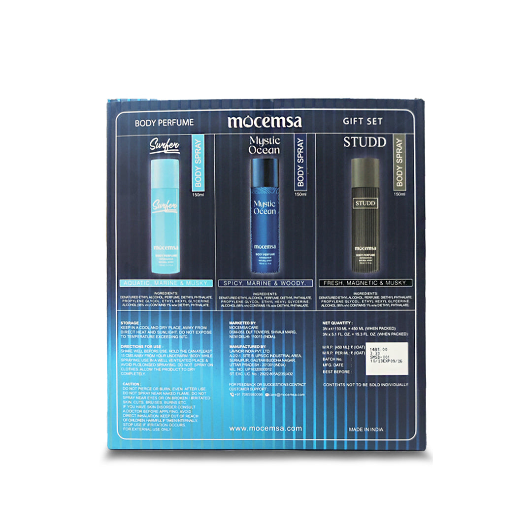 Body Perfume Gift Pack (Surfer, Mystic Ocean, Studd)