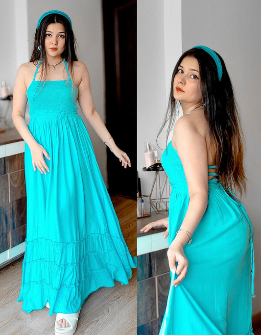Backless maxi dress, resort wear