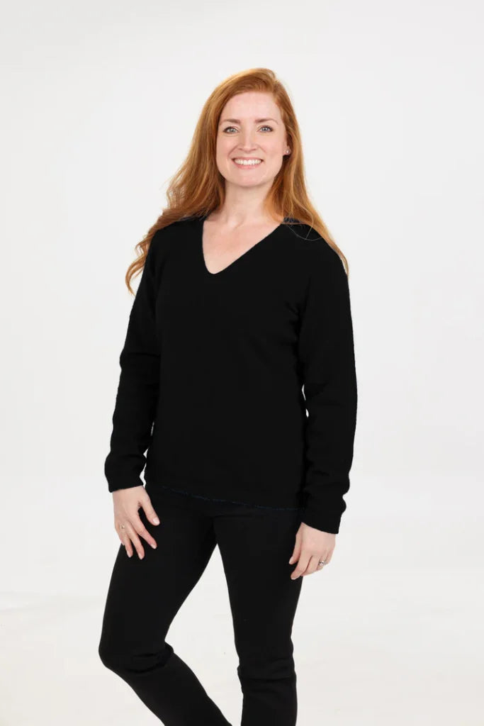 Vee Neck Plain Sweater