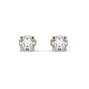 Solis Round Studs – 1.14 ct lab grown diamond earrings in 14K yellow gold, view 3 – view 3