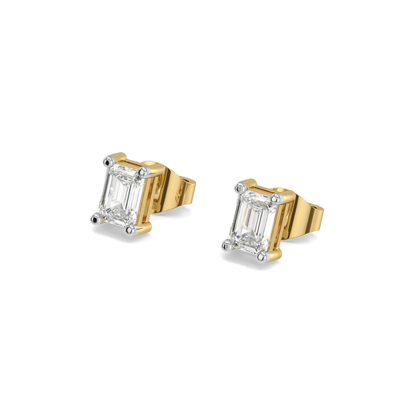 Solis Emerald Studs – 1.02 ct Lab-Grown Diamond, 14K Gold