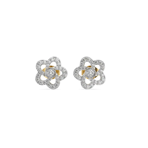 Flora Petal Studs – 0.62 ct lab grown diamond earrings in 14K yellow gold, view 2 – view 2