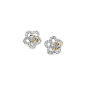 Flora Petal Studs – 0.62 ct lab grown diamond earrings in 14K yellow gold – view 1
