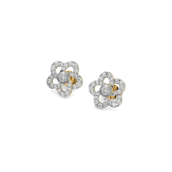 Flora Petal Studs – 0.62 ct Lab-Grown Diamond, 14K Gold