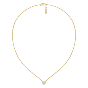Amour Cluster Heart Pendant – 0.6 ct lab grown diamond necklace in 14K yellow gold, view 3 – view 3