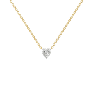Amour Cluster Heart Pendant – 0.6 ct lab grown diamond necklace in 14K yellow gold – view 1
