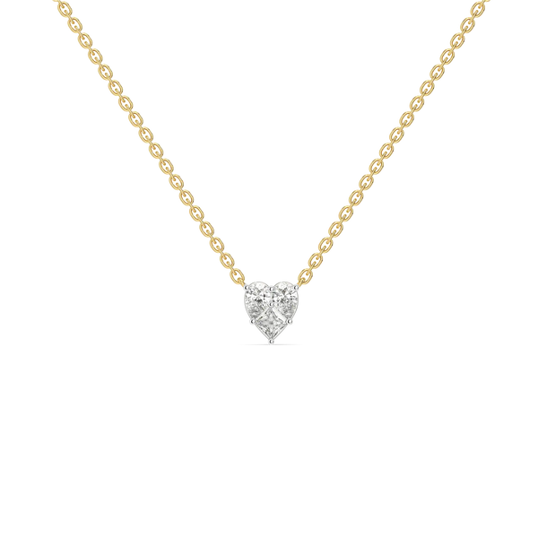 Amour Cluster Heart Pendant – 0.6 ct Lab-Grown Diamond, 14K Gold