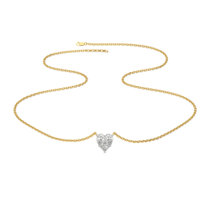 Amour Cluster Heart Pendant – 0.6 ct lab grown diamond necklace in 14K yellow gold, view 2 – view 2