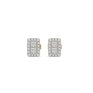 Linea Deco Studs – 0.6 ct lab grown diamond earrings in 14K yellow gold, view 2 – view 2