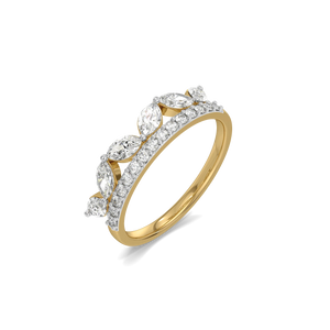 Linea Crown Band Ring – 0.78 ct lab grown diamond ring in 14K yellow gold – view 1