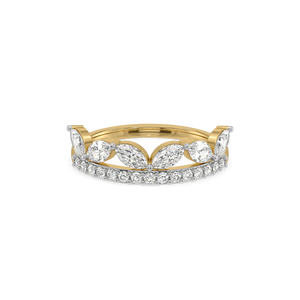 Linea Crown Band Ring – 0.78 ct lab grown diamond ring in 14K yellow gold, view 2 – view 2