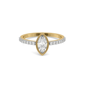 Linea Marquise Ring – 0.68 ct lab grown diamond ring in 14K yellow gold, view 2 – view 2